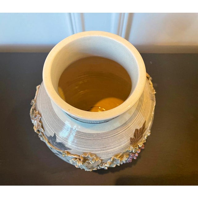 Japanese Porcelain Vase with Relief Surface Makuzu Kozan For Sale - Image 10 of 17