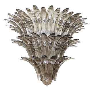 21st Century Smoky Murano Tiered Palmette Chandelier by Fabio LTD For Sale