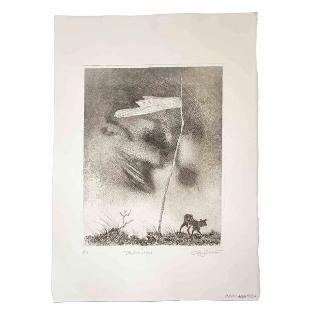 Boundary is an original etching and aquatint realized by Leo Guida in 1971. Good condition, artist proof signed and...