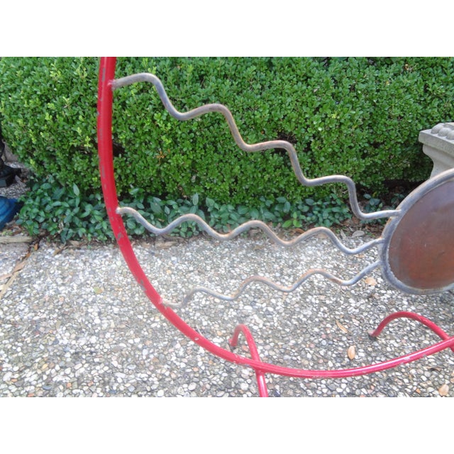 Red French Modern Mixed Metal Fire Place Screen For Sale - Image 8 of 11