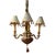 Late 20th Century MacKenzie Childs Vintage Four Light Chandelier W/ Brass Hardware, Shades, Clips Handmade For Sale