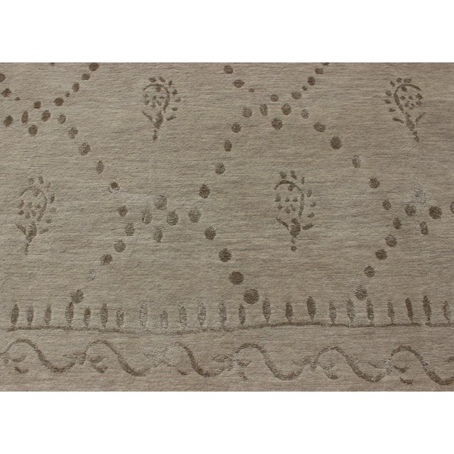 Wool and Silk Modern Tibetan Tan Rug by Keivan Woven Arts 9'0 X 12'0 For Sale - Image 9 of 13
