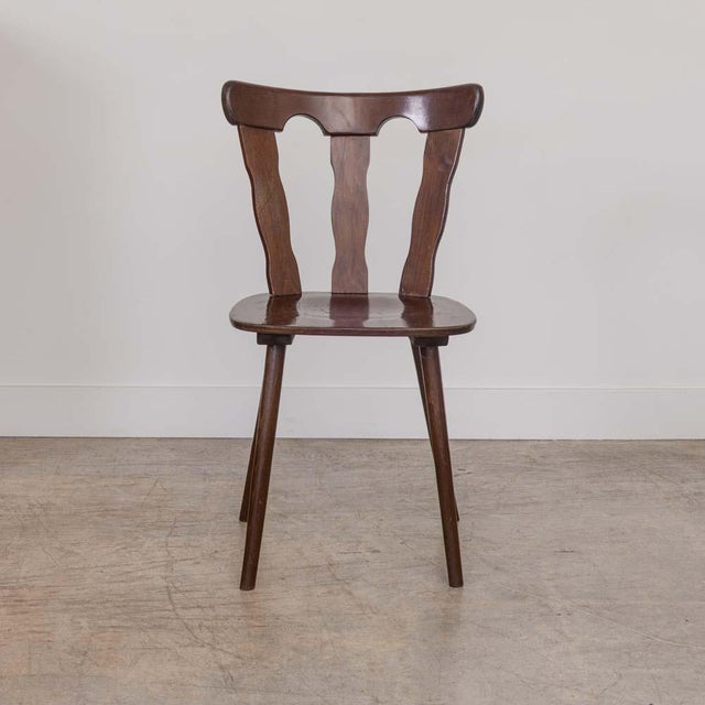 1950s 1950s French Wood Brutalist Chairs, Set of 8 For Sale - Image 5 of 14
