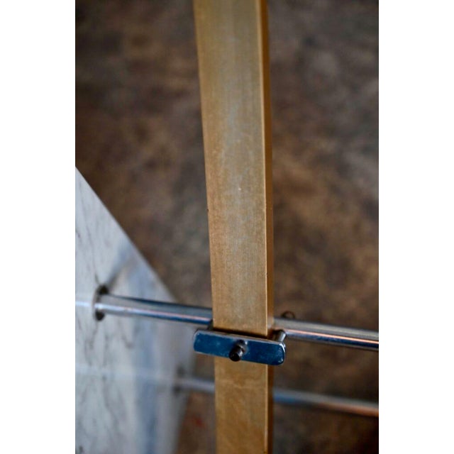 Italian Space Age Arc Floor Lamp in Marble and Gilt Aluminium, 1970s For Sale - Image 14 of 18