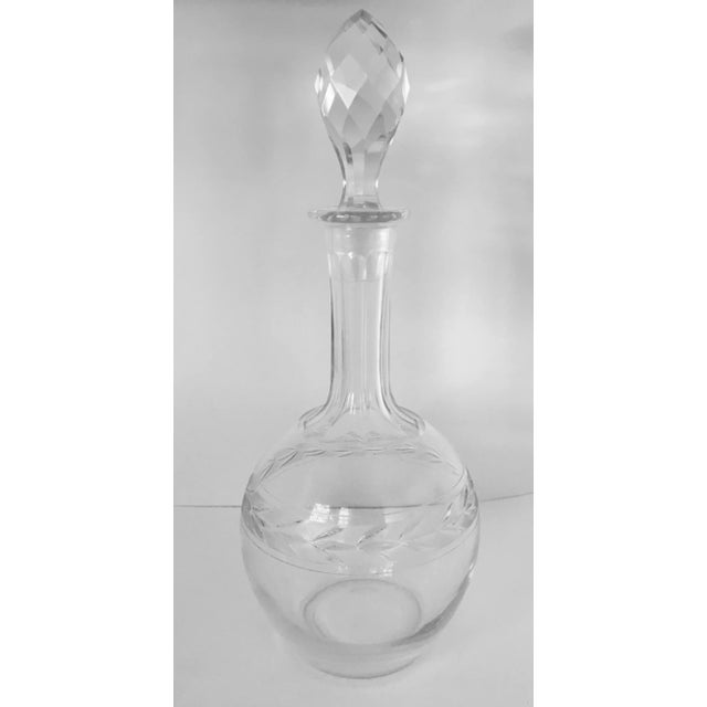 1960s Crystal Cut Wine Decanter For Sale - Image 5 of 5