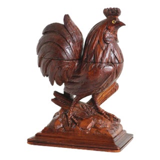 Antique Black Forest Rooster Inkwell, 1880 For Sale