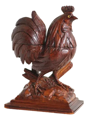 Antique Black Forest Rooster Inkwell, 1880