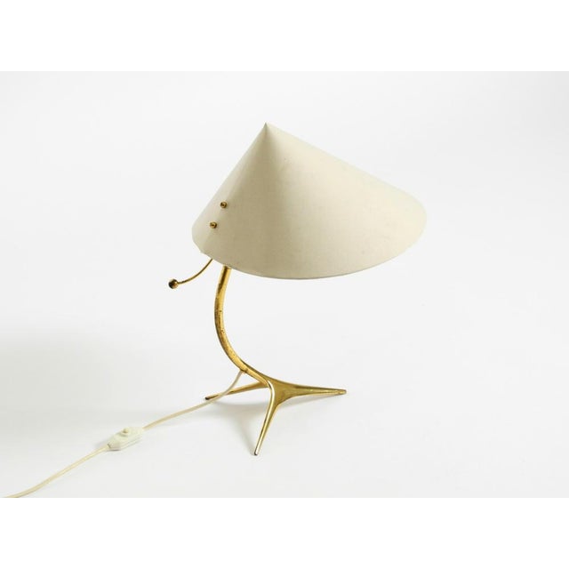 Large Mid-Century Modern Brass Crows Foot Table Lamp from Kalmar, 1950s For Sale - Image 6 of 18