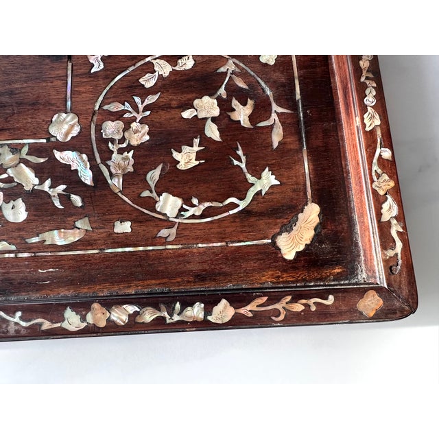 Antique Vietnamese Mother-of-Pearl Inlaid Hardwood Tray, C. 1880–1920 For Sale - Image 15 of 15