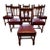** Last Days Available / Lowest Price ** Antique Walnut Carved Dining Chairs With Burgundy Leather Seats Set of 6 For Sale