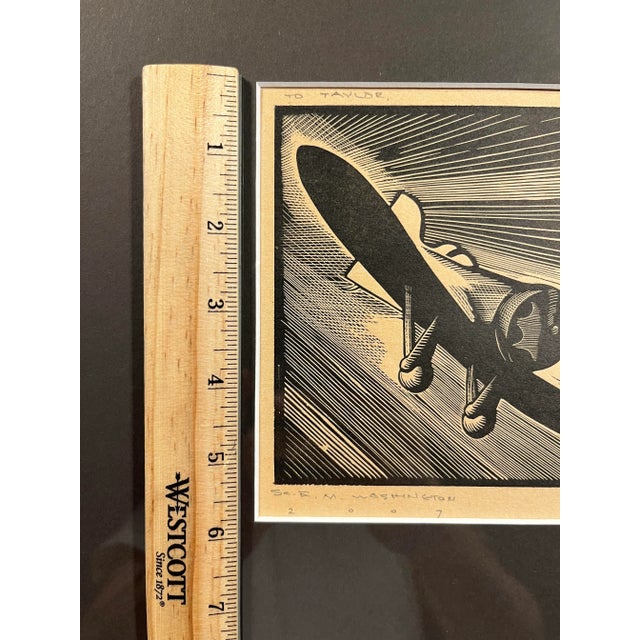 Wood 2007 Earl M. Washington Hawai Open Edition Wood Block Print After Howard Cook, Framed For Sale - Image 7 of 7