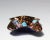 Small circa 1950s Spanish polychrome enamel copper square dish by Esmaltes Garcia. Beautiful composition and array of...