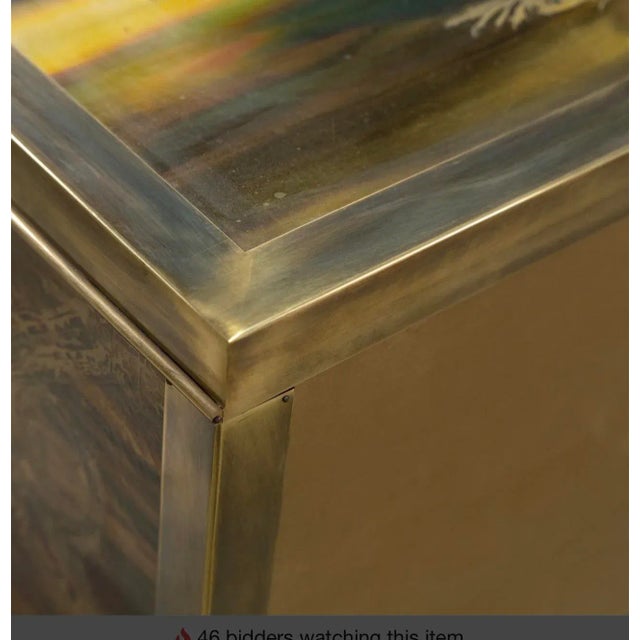 Brass 1970s Bernhard Rhône Acid Etched Brass Credenza for Mastercraft For Sale - Image 8 of 12