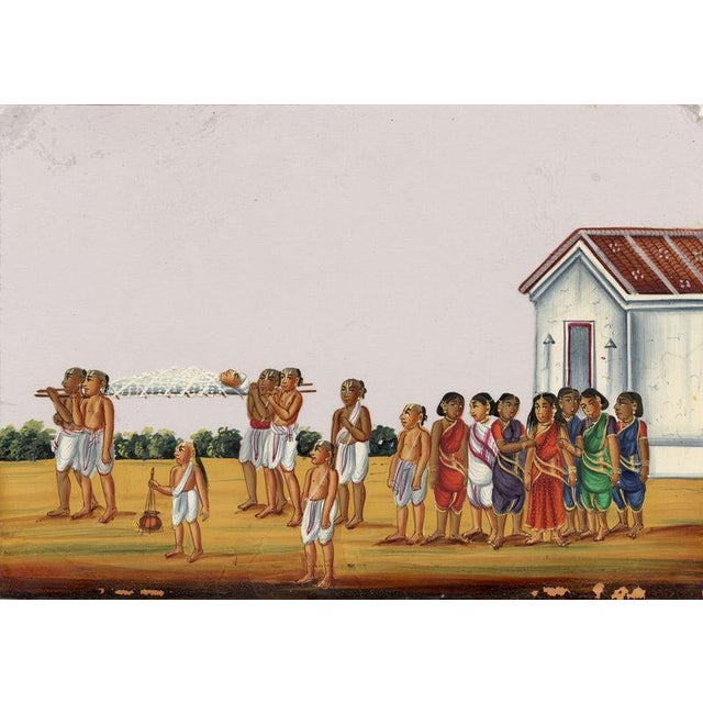 An original Indian Company School gouache painting c.1850 – Funeral of a Native.A fantastically vivid Indian gouache...