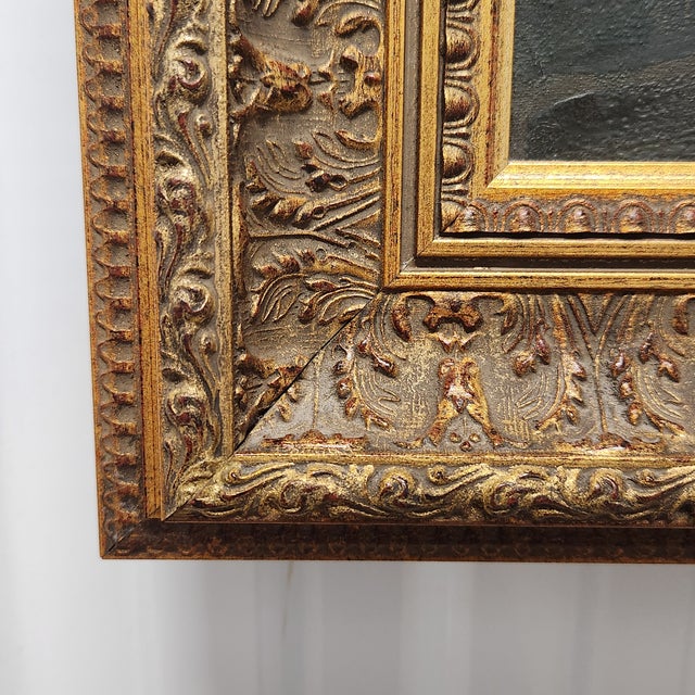 Mid Century Impressionist Paris Street Scene Cityscape Oil Painting Signed Ornate Frame For Sale - Image 4 of 12