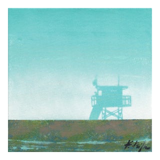 Seafoam Summer - Original Coastal Beach Landscape Acrylic Painting on Canvas For Sale