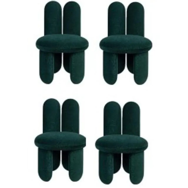 Set of 4 glazy chairs, gentle 973 by royal stranger dimensions: w 58 d 58 h 85 cm sh 50 sd 46 cm materials: upholstery...