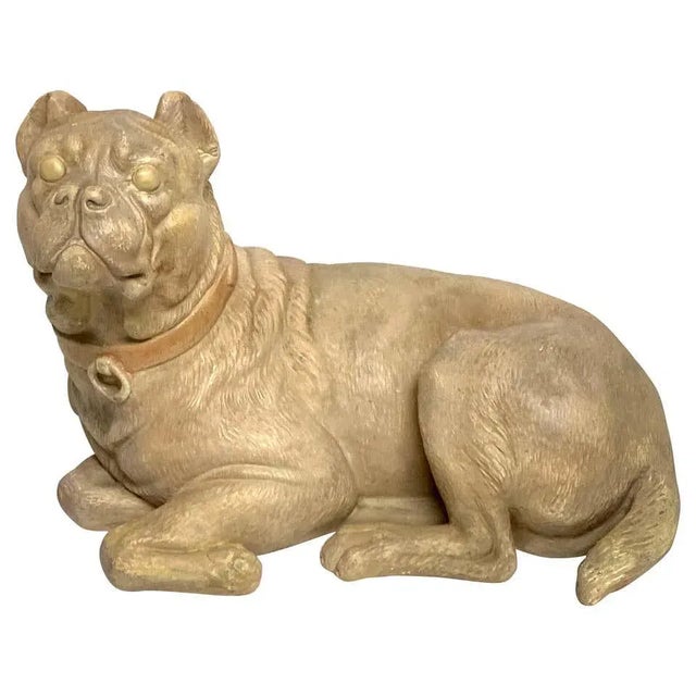 Late 19th Century Antique English Terracotta Recumbent Pug Dog For Sale - Image 10 of 10