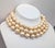 Metal Vintage Signed Monet Goldtone 3-Strand Faux-Baroque Pearl Collar Necklace For Sale - Image 7 of 10