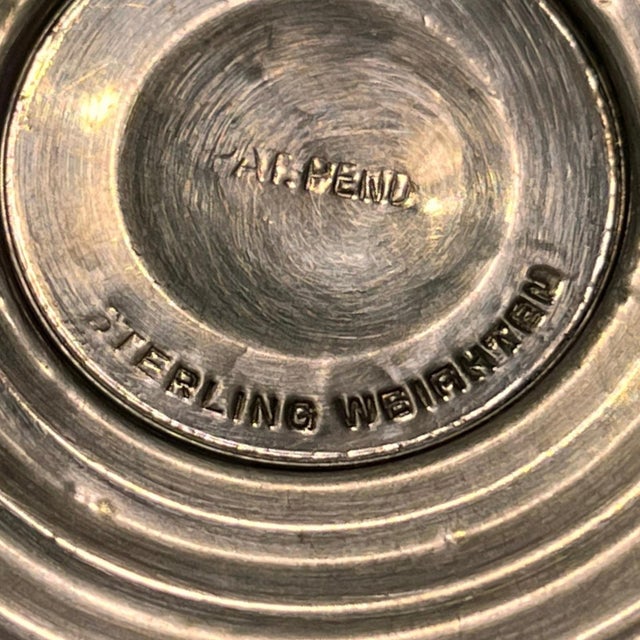 Vintage Duchin Salt Shaker Sterling Silver Weighted Glass Edwardian Victorian Formal Industrial Midieval For Sale - Image 4 of 7