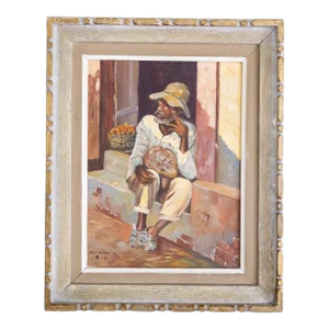Figurative Painting of a Brazilian Man in Rio by Alfred Koenig