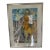 Alice S. Manning "Seated Woman in Garden" Signed Watercolor & Gouache Collage on Paper, 23.5x16.5, Framed, 1970s For Sale