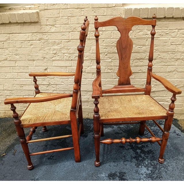 1960s Timeless Elegance: Pair of Vintage Queen Anne Style Mahogany Armchairs For Sale - Image 5 of 12