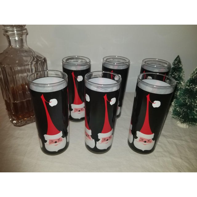 Mid-Century Modern Libbey Holt-Howards Santa Glasses - Set of 6 For Sale - Image 9 of 11