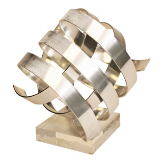 Mid Century Aluminum Ribbon Sculpture by Dan Murphy For Sale