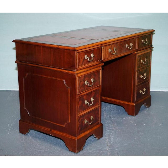 Twin Pedestal Desk with Leather Top from Maple Waring & Gillow For Sale - Image 12 of 17