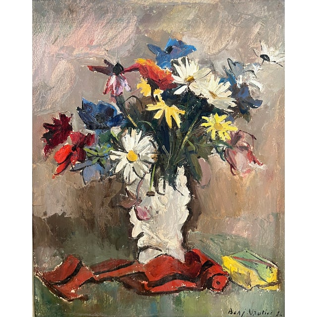 Benjamin II Vautier, Parchemin rouge, 1956, Oil on Cardboard, Framed For Sale - Image 11 of 11