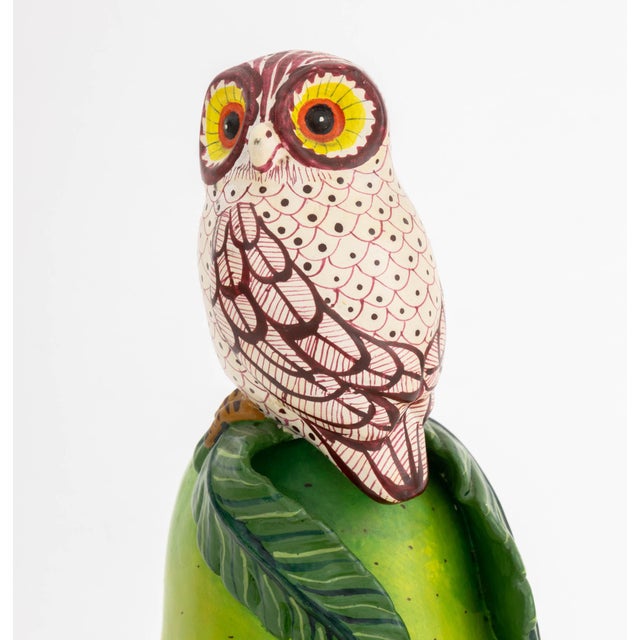 Sergio Bustamante (Mexican, b. 1949) Pair of Owls in a Pear Sculpture, hand-painted ceramic, 1984, signed and dated to...