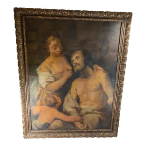 19th Century Large Old Master Style Painting of "Roman Charity"