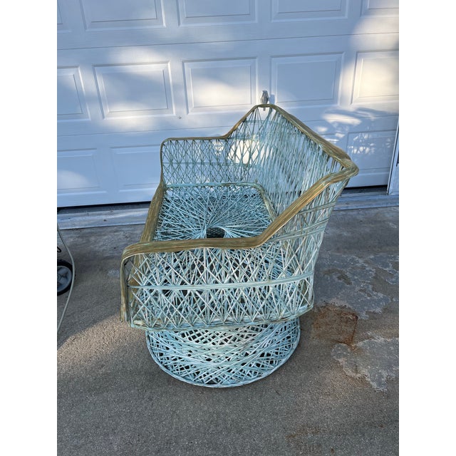 Russell Woodard 1960s Mid-Century Weaved Sofa, Settee, Loveseat Russell Woodard Style For Sale - Image 4 of 6