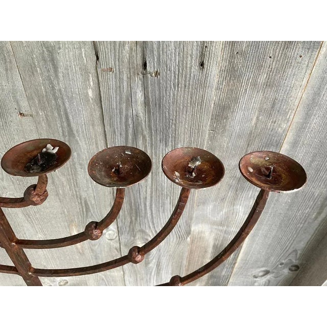 Brutalist Candleholder in Wrought Iron, 1950s For Sale - Image 4 of 5