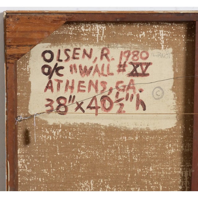 1980s Mid-Century Modern Oil on Canvas Abstract Painting For Sale - Image 5 of 5