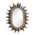 Spanish Oval Gilt Metal Sunburst Mirror With Alternating Leaves For Sale
