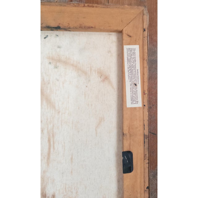 Purple 1980's Abstract Modernist Portrait Painting With Heavy Impasto, Signed Illegibly For Sale - Image 8 of 9