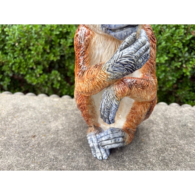 Figurative 1960s Italian Glazed Ceramic Monkey Stamped Ronzan For Sale - Image 3 of 10