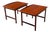 Pair of Folke Ohlsson for Dux Teak Surfboard End Tables | Swedish Mid-Century Modern | Upturned Edges | C. 1960s For Sale