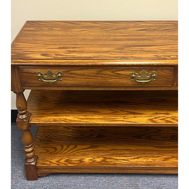 1980s Pennsylvania House Traditional Oak Sofa Table For Sale - Image 5 of 12