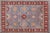 Rustic Kazak Light Blue/Red Wool Rug - 8'1''x9'7'' For Sale - Image 10 of 10