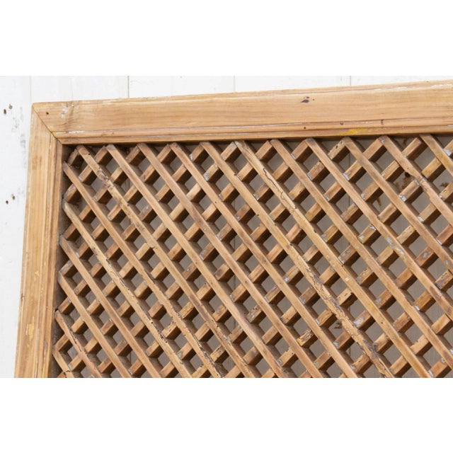 Bleached Wood Antique Lattice Window For Sale In Los Angeles - Image 6 of 9