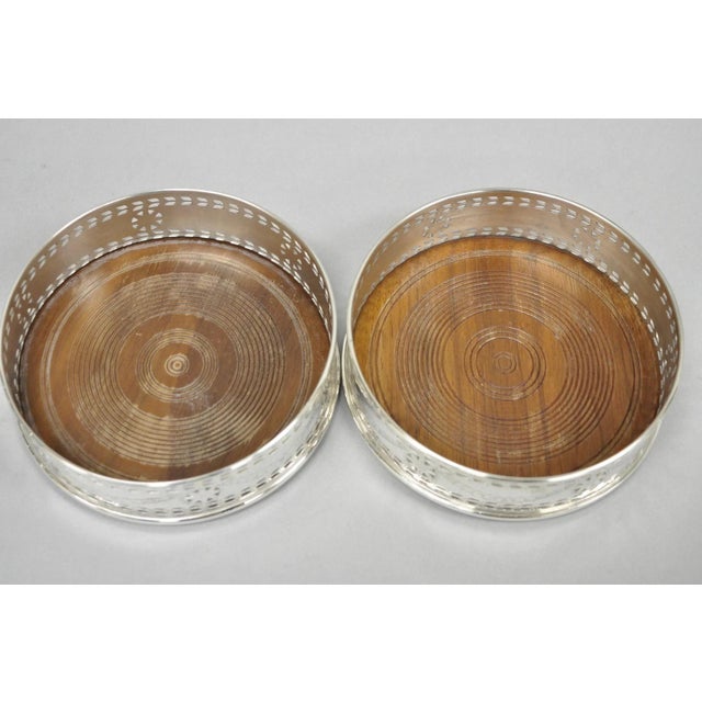 Late 20th Century Vintage Stieff Smithsonian Silver Plated Presidential Wine Bottle Coaster - a Pair For Sale - Image 5 of 11