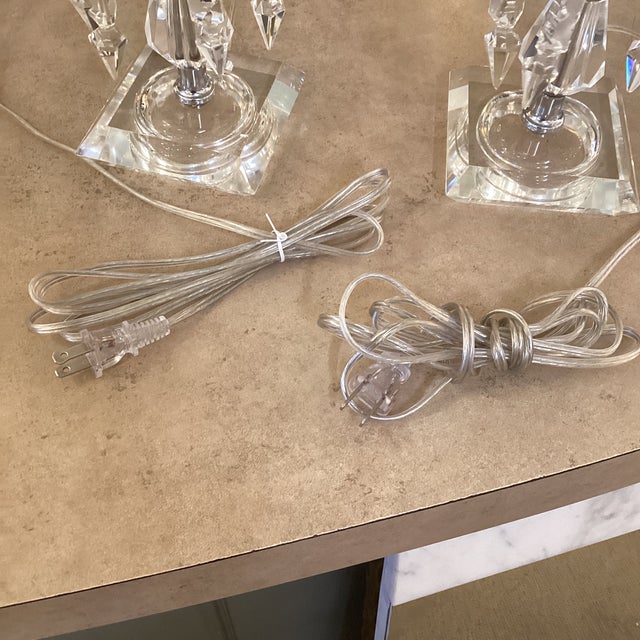 Pair of Vintage Crystal Prism Table Lamps – Fully Rewired For Sale In Atlanta - Image 6 of 10