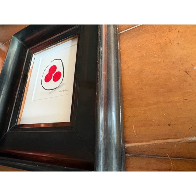 Contemporary Rachael Van Dyke Signed, in Antique British Black With Red Handmade Wood Frame For Sale - Image 4 of 4