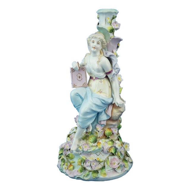 Vintage Porcelain Candleholder by Plaue, 1920s For Sale