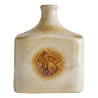 Mid-Century Wood Imprint Studio Pottery Vase, 1960s For Sale