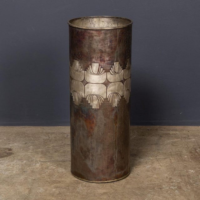 Antique French Arts and Crafts Metal Stick Stand by Gallinarc, 1910 For Sale - Image 4 of 13