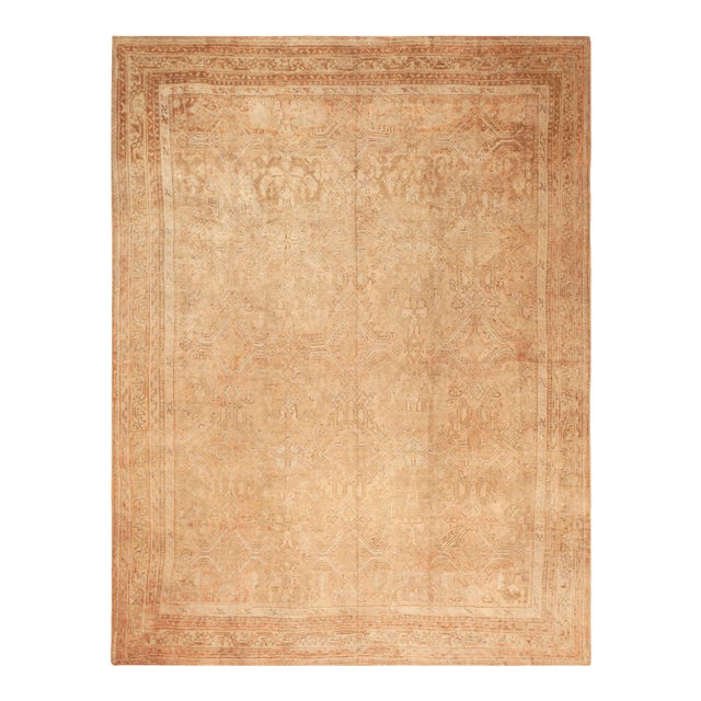 Nazmiyal Collection Large Antique Turkish Oushak Rug For Sale